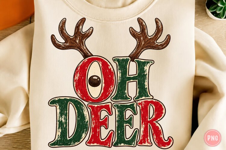Oh Deer Retro Christmas PNG example image 1