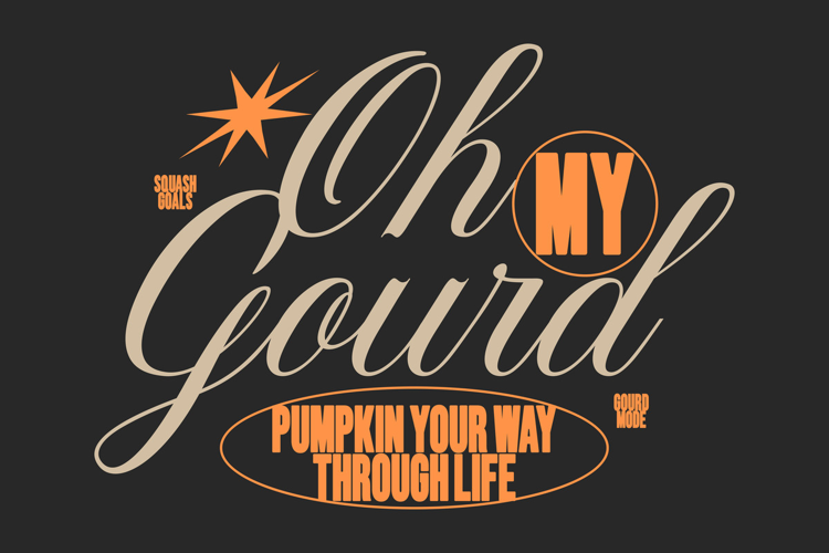Oh My Gourd Funny Typography Quote T shirt Design