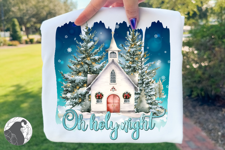 Oh Holy Night PNG, Christmas Church PNG, Nativity PNG example image 1