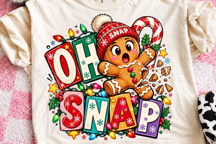 Oh Snap Gingerbread Funny Broken Gingerbread Man Christmas P