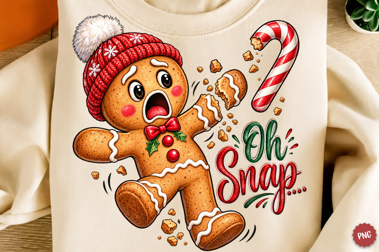 Oh Snap PNG, Christmas Gingerbread PNG, Funny Gingerbread
