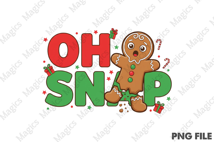 Oh Snap PNG, Christmas Gingerbread Png