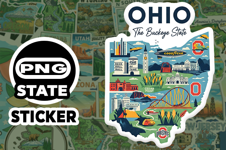 Ohio Sticker PNG SVG | State Outline Decal File