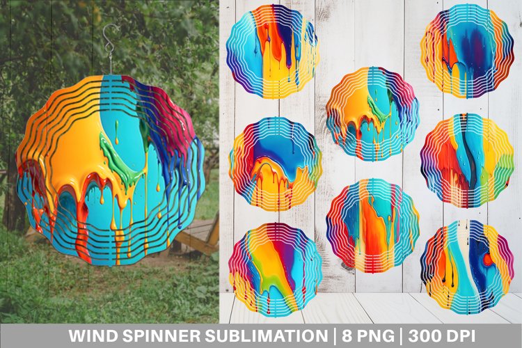 Oil Painting Dripping Wind Spinner | Sublimation Spinner Des