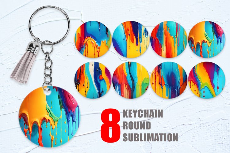 Oil Painting Dripping Keychain | Keyring