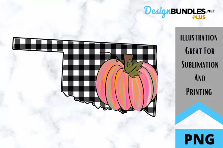 Sublimation - Buffalo Plaid Oklahoma with Pumpkin