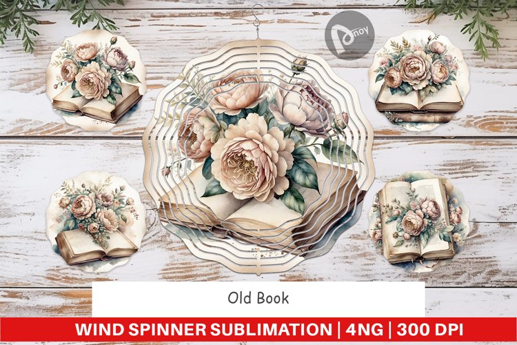 Wind Spinner Old Books example image 1