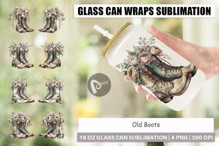 Glass Can Old Boots