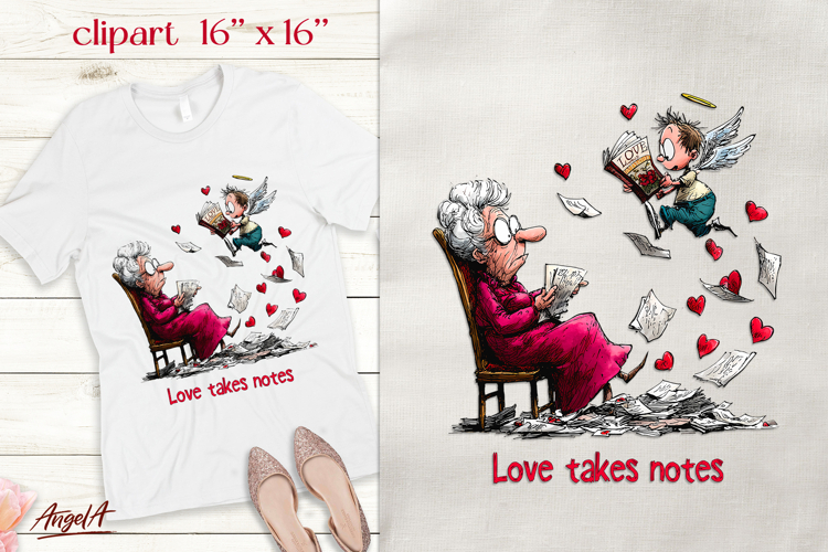 Valentine Funny quote Single Valentine elderly lady clipart