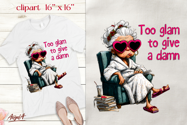Single Valentine clipart Elderly lady, cupid Sarcastic quote