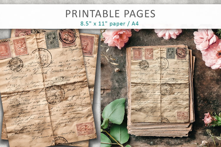 vintage letters scrapbook background