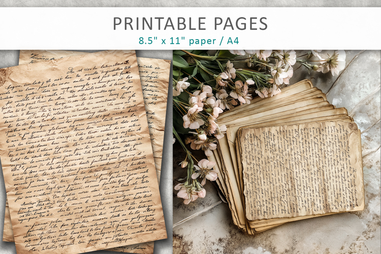 vintage letters old paper, historical paper