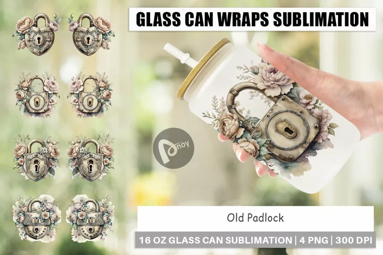 Glass Can Old Padlock