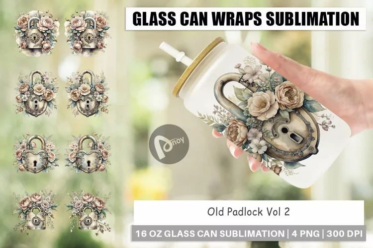 Glass Can Old Padlock