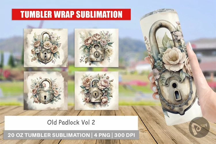 Tumbler Wrap Old Padlock