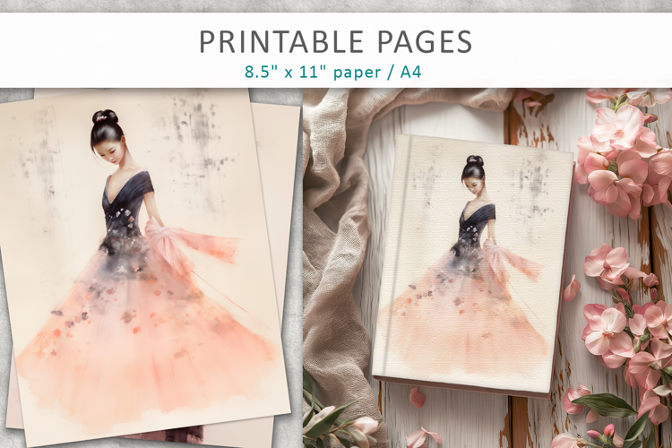 Vintage Asian Printable Scrapbook Paper