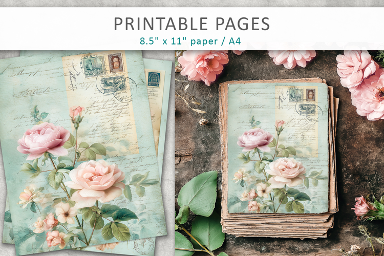 vintage floral junk journal