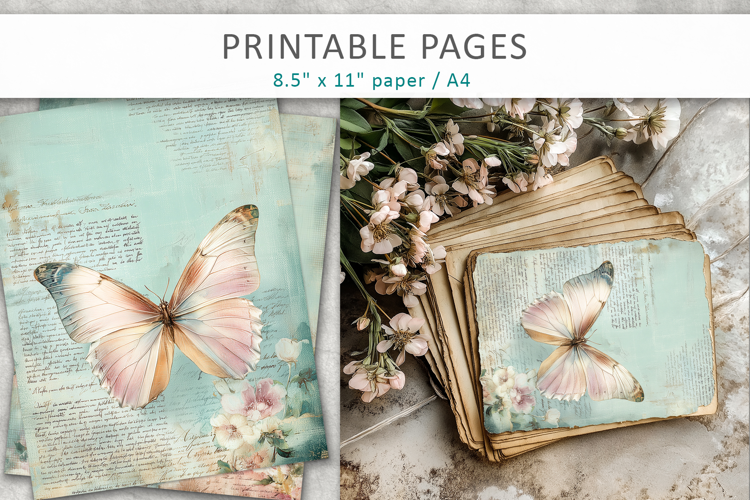 vintage butterfly junk journal
