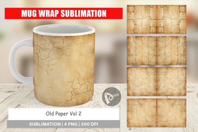 Mug Wrap Design Old Paper