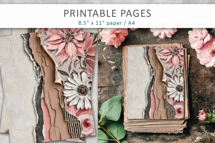 grunge junk journal backgrounds, scrapbook paper