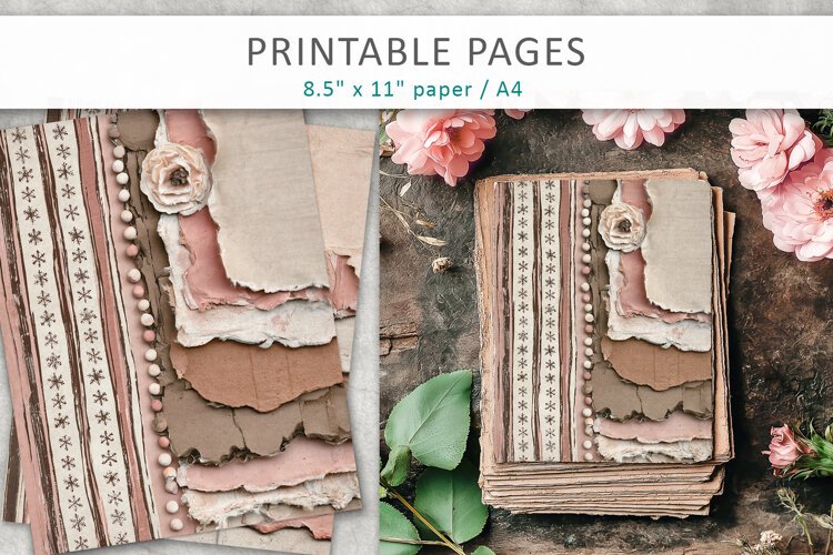 junk journal backgrounds, scrapbook paper example image 1