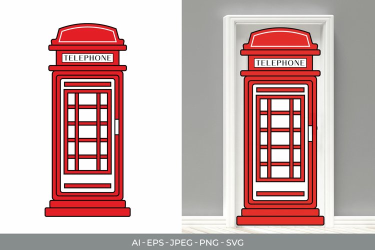 Old Telephone Box Door Sticker
