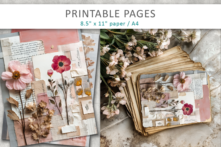 botanical collage, vintage floral