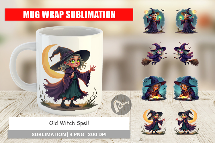 Mug Wrap Halloween Witch Spell