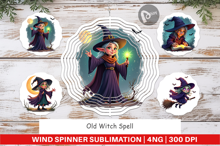 Wind Spinner Halloween Witch Spell