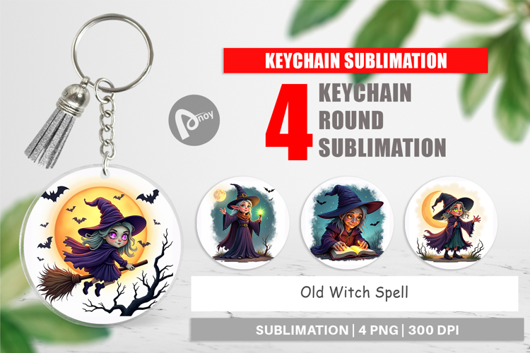 Keychain Halloween Witch Spell