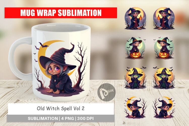 Mug Wrap Halloween Witch Spell example image 1