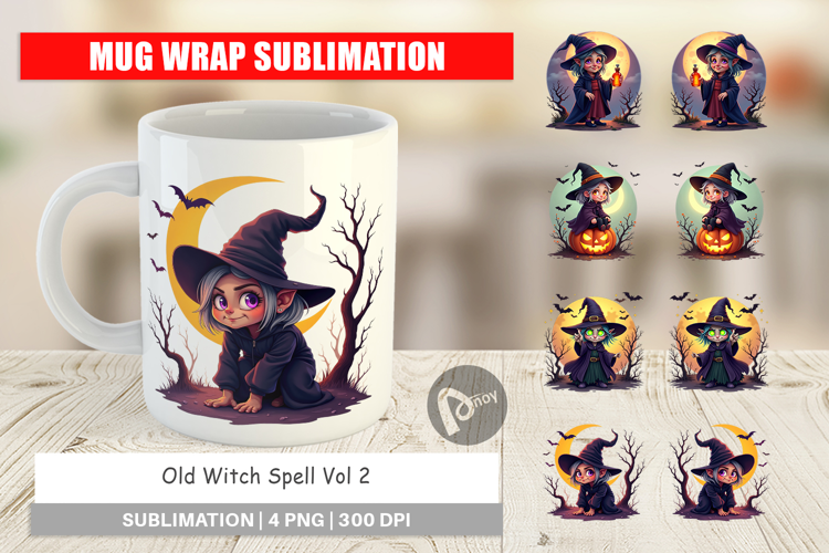 Mug Wrap Halloween Witch Spell