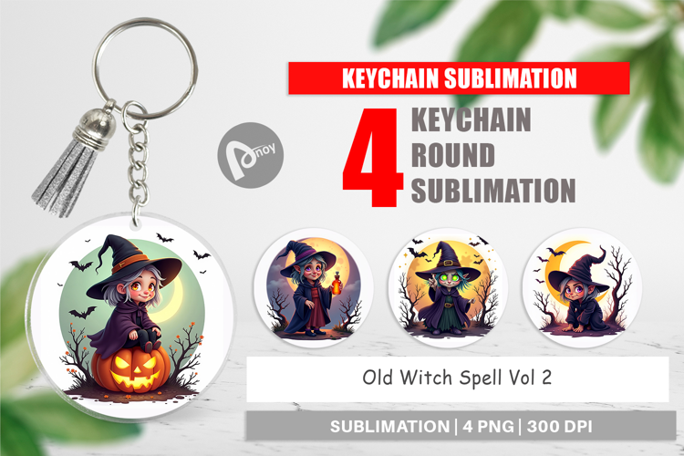 Keychain Halloween Witch Spell