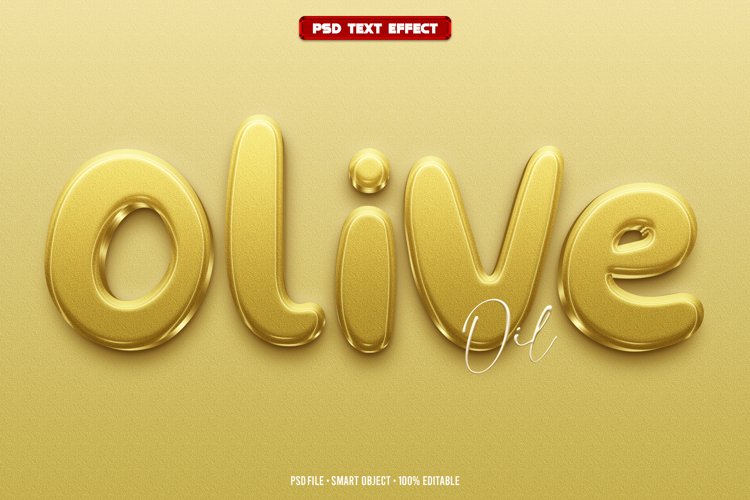 Olive 3D editable text effect example image 1
