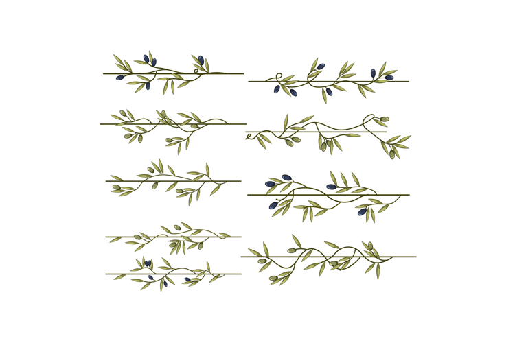 olive border divider set cartoon
