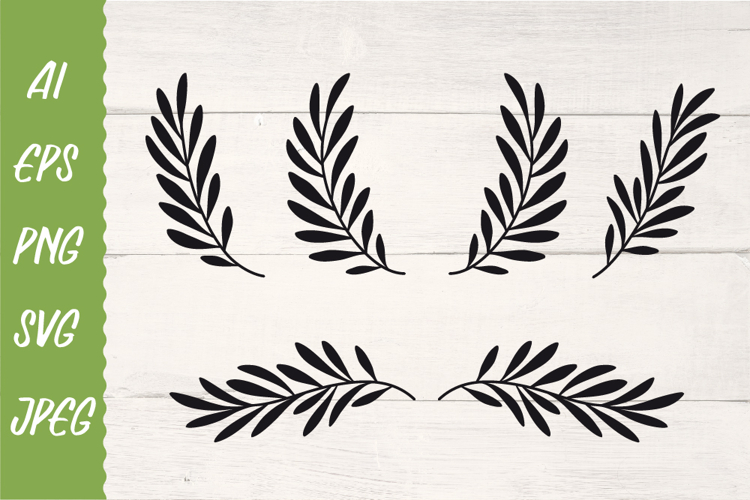 Olive branches Svg. Border, divider Svg, Vector frame. Png.