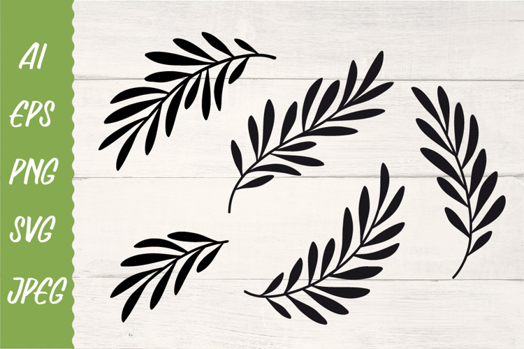 Olive branches with leaves. Svg, Vector cut files, Png.