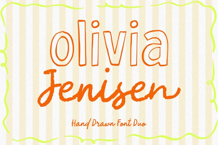 Olivia Jenisen Hand Drawn Font Duo