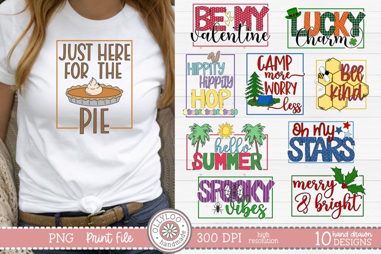 Exclusive Designer Bundle - 10 Hand Drawn Mix Themes Designs example image 1