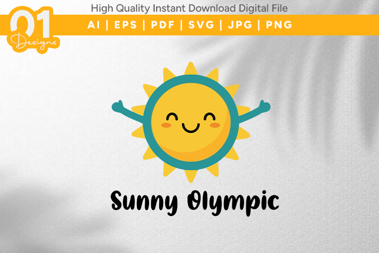 Sunny Smiling Sun Cute Kids SVG File
