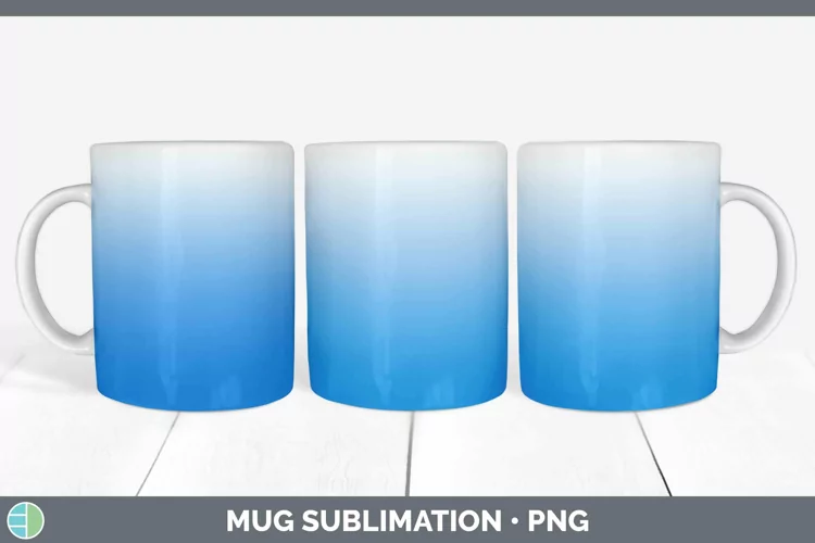 Ombre Blue Mug Wrap Sublimation Coffee Cup Designs