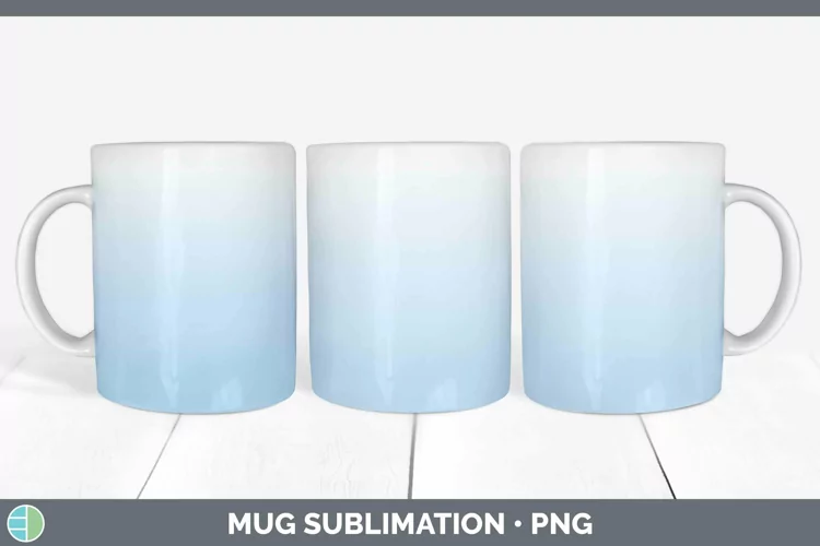 Ombre Blue Mug Wrap Sublimation Coffee Cup Designs