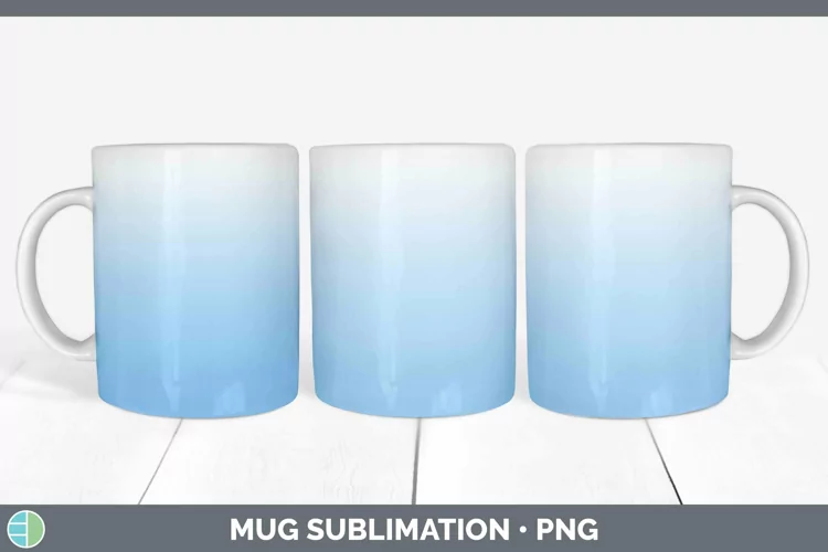 Ombre Blue Mug Wrap Sublimation Coffee Cup Designs