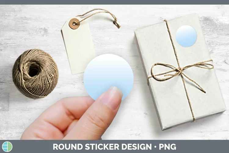 Ombre Blue Stickers | Round Labels Designs