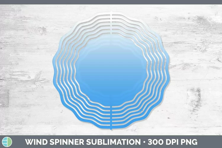 Ombre Blue Wind Spinner Sublimation Spinner Designs