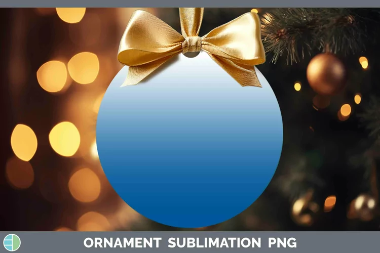 Ombre Bright Blue Ornament Sublimation Bauble Designs