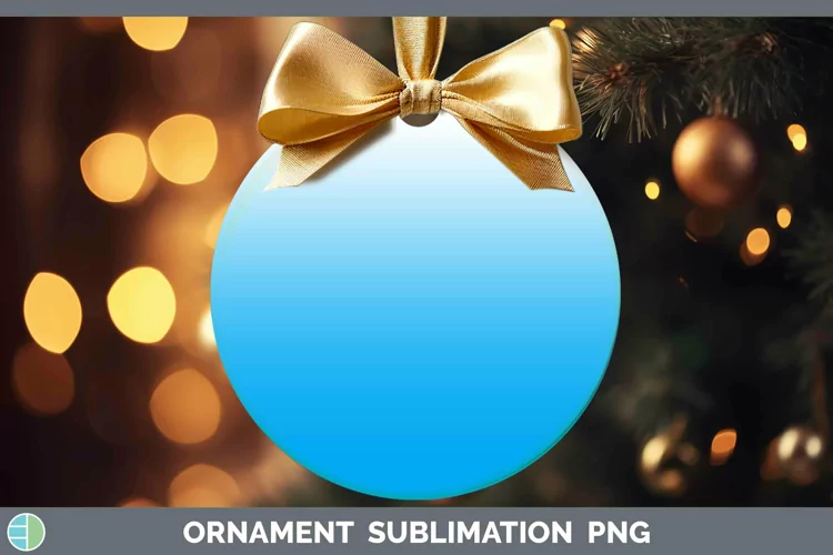Ombre Bright Blue Ornament Sublimation Bauble Designs