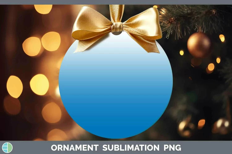 Ombre Bright Blue Ornament Sublimation Bauble Designs