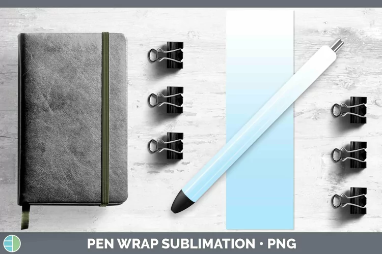Ombre Bright Blue Pen Wrap Sublimation Epoxy Pen Designs