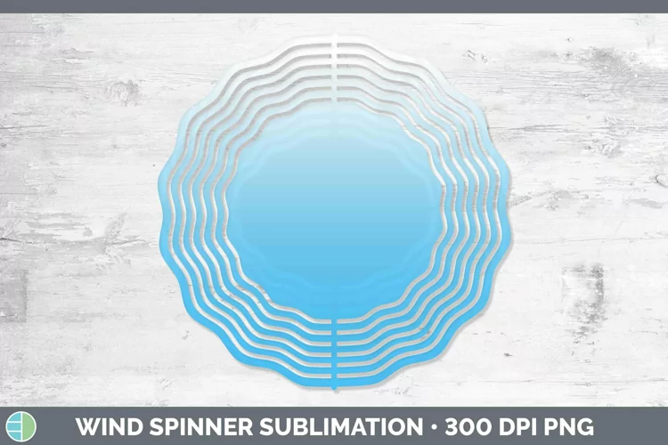 Ombre Bright Blue Wind Spinner Sublimation Spinner Designs
